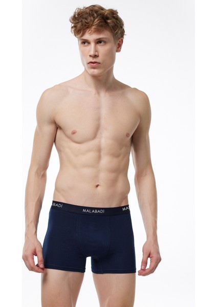 Erkek Lacivert Pamuk Elastan Boxer 075