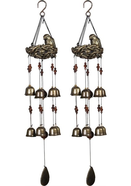 1pcs Kuş Yuvası Rüzgar Çanları, Bahçe, Bahçe, Veranda ve Ev Dekorasyonu Için 12 Adet Bronz Çan ile Rüzgar Çanları (Yurt Dışından)
