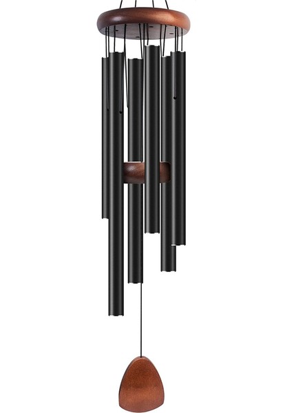 Siyah Metal Windchime Alüminyum Rüzgar Çantası Rüzgar Çanları 6 Çubuk Çanlar Ev Dekorasyon Zanaat Açık Bahçe Veranda (Yurt Dışından)