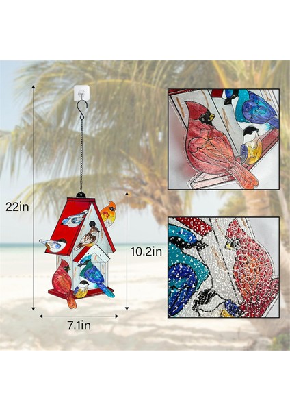 Vitray Pencere Asılı - Güneş Yakalayıcılar Kapalı Pencere Kardinal , Elle Boyanmış Cam Kuş Evi Suncatcher (Yurt Dışından) indirimleri