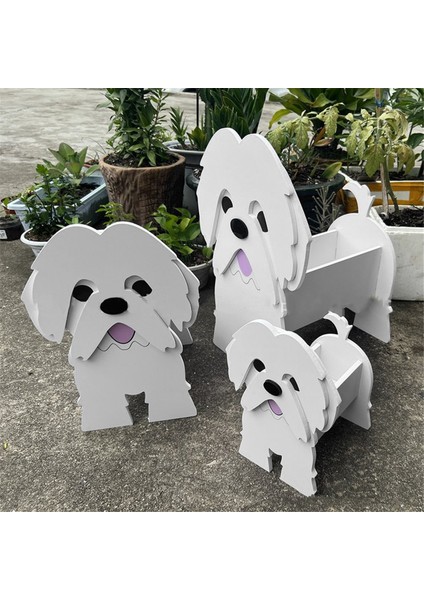 Çizgi Film Evcil Köpek Flowerpot Monte Edilebilir Köpek Saksı Çoklu Evcil Köpek Irkları Bahçe Pot L (Yurt Dışından) fırsatları