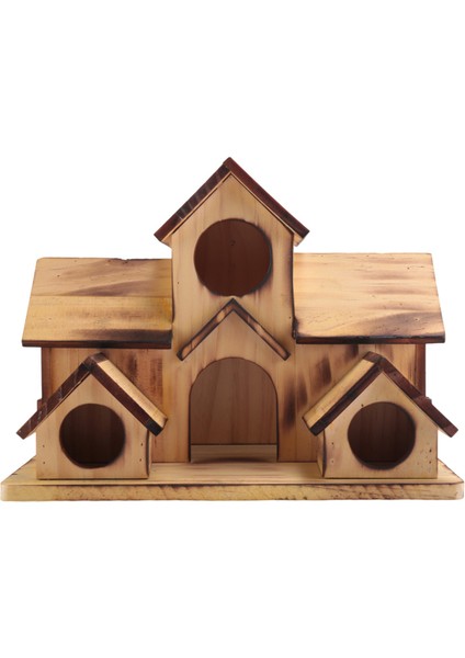 Dış 6 Delikli Ahşap Kuş Evi, Ahşap Kuş Evi Avlu Arka Bahçe Dekorasyonları (Yurt Dışından)