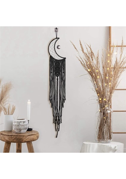 Bohemya Ay Rüya Catchers Pubsel Macrame Macrame Catchers Düğün Duvar Asma Dekor Ev Odası Ay Dekor Beyaz (Yurt Dışından) fırsatları