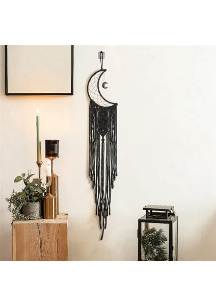 Bohemya Ay Rüya Catchers Pubsel Macrame Macrame Catchers Düğün Duvar Asma Dekor Ev Odası Ay Dekor Beyaz (Yurt Dışından) indirimleri