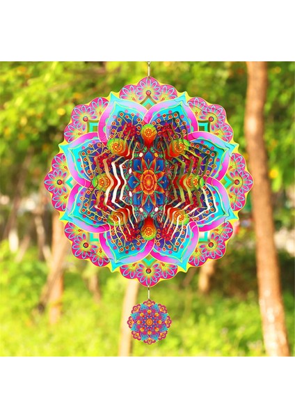 Mandala Rüzgar Spinner Metal 3D Dönen Windchimes Lüks Sanat Bahçesi Dış Mekan Dekorasyon Mor Rüzgar Spinners (Yurt Dışından) fiyatları