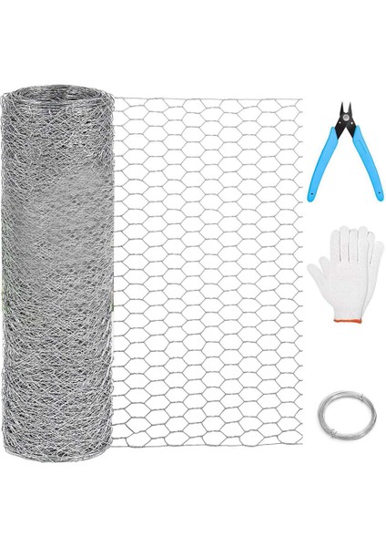 Tavuk Teli Örgü 13.7 x 157 Gümüş Çiçek Tavuk Teli Kümes Hayvanları Netting Altıgen Galvanizli Pvc Kaplı Tel Örgü (Yurt Dışından)
