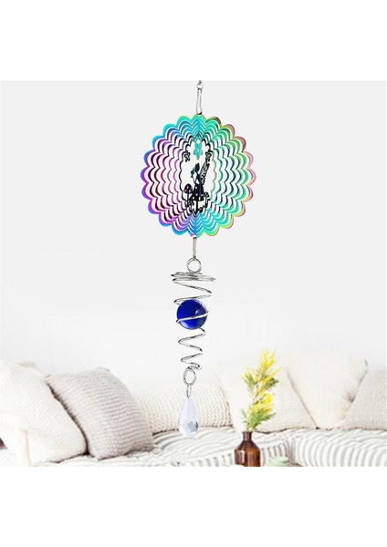 Baykuş Kinetik Gradyan Renk Rüzgar Spinner Heykel 3D Rüzgar Çanları Güneş Yakalayıcı Bakan Top Spiral Kuyruk Stabilizatör (Yurt Dışından) fırsatları