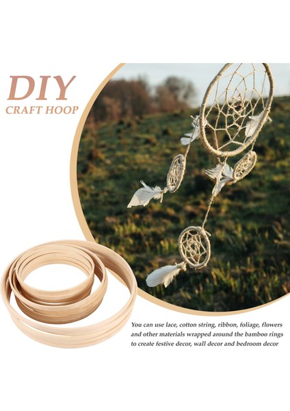 Bambu Çiçek Çember, 15 Paket 3 Boyutlar Rüya Catcher Bambu Ahşap Çember Yüzük Düğün Dekoru Dream Catchers And Crafts Için (Yurt Dışından) modelleri