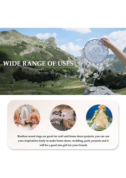 Bambu Çiçek Çember, 15 Paket 3 Boyutlar Rüya Catcher Bambu Ahşap Çember Yüzük Düğün Dekoru Dream Catchers And Crafts Için (Yurt Dışından) fırsatları
