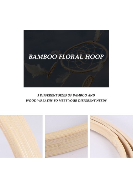 Bambu Çiçek Çember, 15 Paket 3 Boyutlar Rüya Catcher Bambu Ahşap Çember Yüzük Düğün Dekoru Dream Catchers And Crafts Için (Yurt Dışından) indirimleri