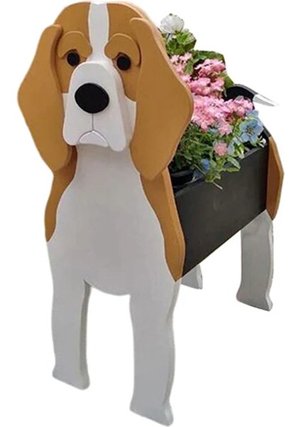 Çizgi Film Evcil Köpek Flowerpot Monte Edilebilir Köpek Saksı Pot Evcil Köpek Irkları Bahçe Potu Diy Çiçek Ekici Ev Dekor Süs, Bir (Yurt Dışından)