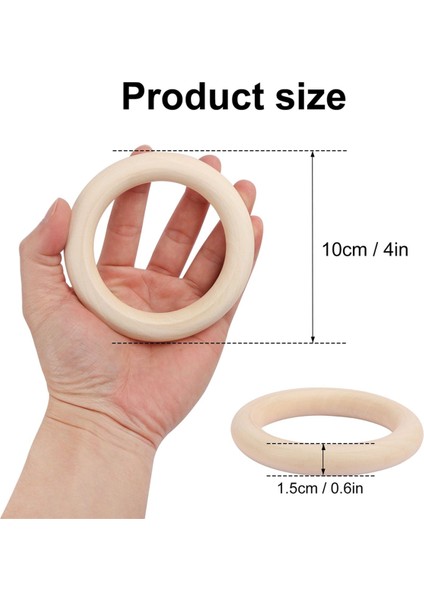 30 Paket Bitmemiş Ahşap Yüzükler Doğal 4 Inç Ahşap Zanaat Halkaları Dıy El Sanatları, Mücevher Yapımı, Makram ve Ev Dekorasyonu Için (Yurt Dışından) modelleri