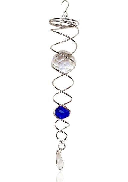 Mavi Bakan Top Spiral Kuyruk Rüzgar Spinner Stabilizatör, Dekoratif Spiral, Spiral Rüzgar Spinner, Bahçe Dekorasyonu (Yurt Dışından)