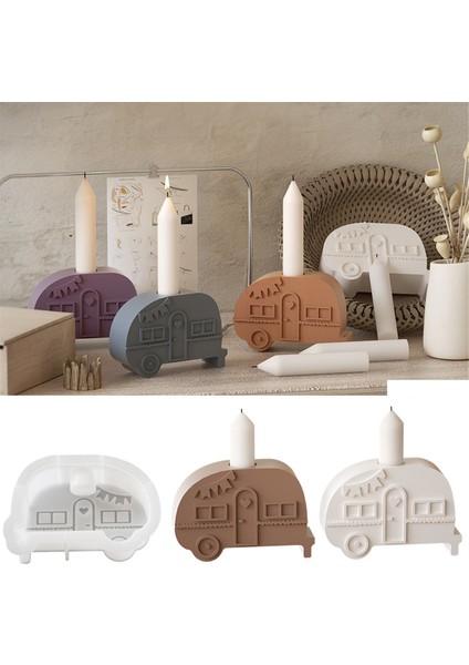 2pcs Dıy Araba Şekli Mum Tutucu Reçine Kalıp Aroma Mum Baz Silikon Kalıp Ev Dekorasyon (Yurt Dışından) fiyatları