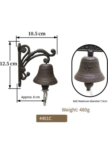 Vintage Bahçe Antika Kapı Zili, Vintage Büyük Dökme Duvara Monte Metal Kapı Zili, Çiftlik Evi Dekorasyonu Için Uygun, C (Yurt Dışından) indirimleri