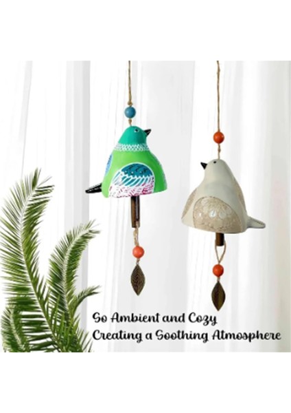 2pcs Kuş Şarkısı Kuş Şarkısı Zil Rüzgar Çiğnen Kuş Şarkısı Çan Bahçe Dekor Asılı Rustik Rüzgar Zilleri Çenen Parçaları, B (Yurt Dışından) fırsatları