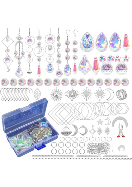 200 Adet Kristal Suncatcher, Kristalli Güneş Yakalayıcılar, Yetişkinler Için Zanaat Kitleri, Gökkuşağı Üreticisi, Prizma, Kolye Gümüş (Yurt Dışından)