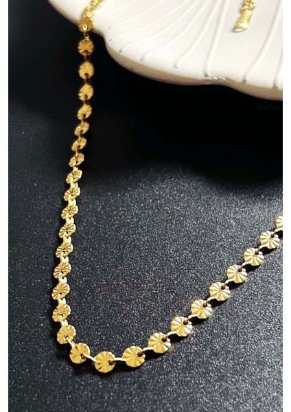 Paslanmaz Çelik Pul Kolye 415, Altın Rengi