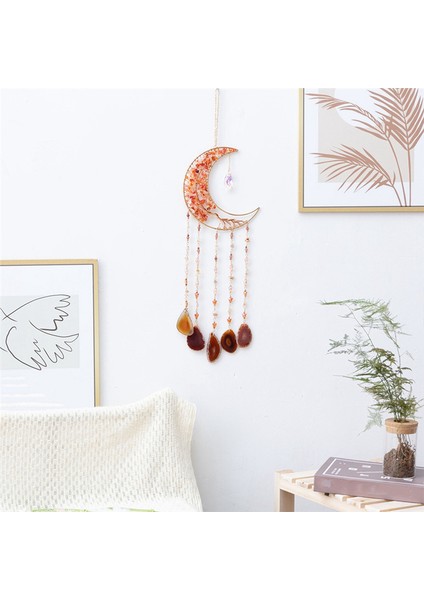 Agate Moon Dream Catchers ile Kristal 7 Çakra Rüya Catchers Renk Duvar Asma Odası Bahçe Dreamcatchers Dekor (Yurt Dışından) fırsatları