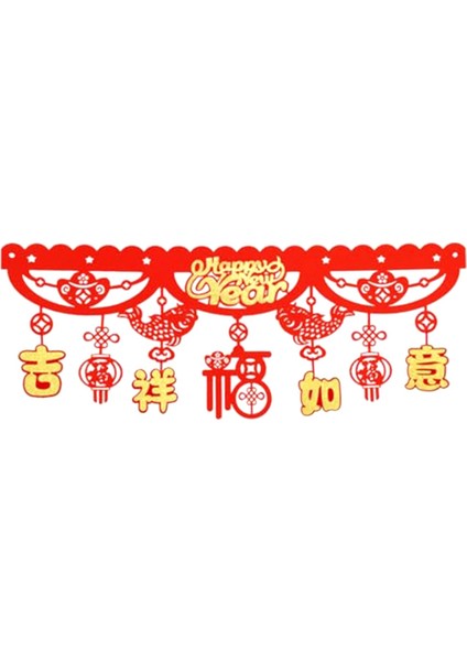 Kırmızı Çin Yeni Yıl Bayrağı 2024 Ejderha Bahar Festivali Çin Dekorladı Şanslı Ev D&#39;yi kutlamak için (Yurt Dışından)