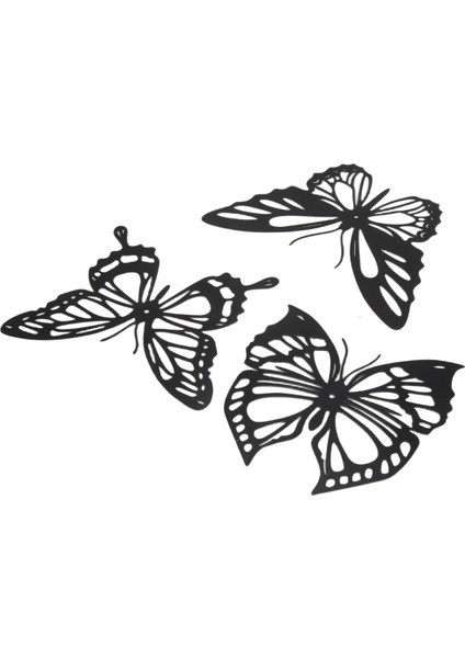 3pcs Kelebek Metal Duvar Dekor Siyah Kelebek Metal Duvar Asılı Dekor Çiftlik Evi Rustik Ev Ofis Yatak Odası Dekor (Yurt Dışından) fiyatları