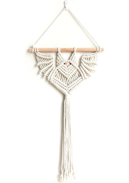 Asılı Goblen Macrame Askı Organizatör Yarasa Şekiş El Dokuma Saksı Ekran Tutucu Duvar Çizim Net Cep, Bej A (Yurt Dışından)