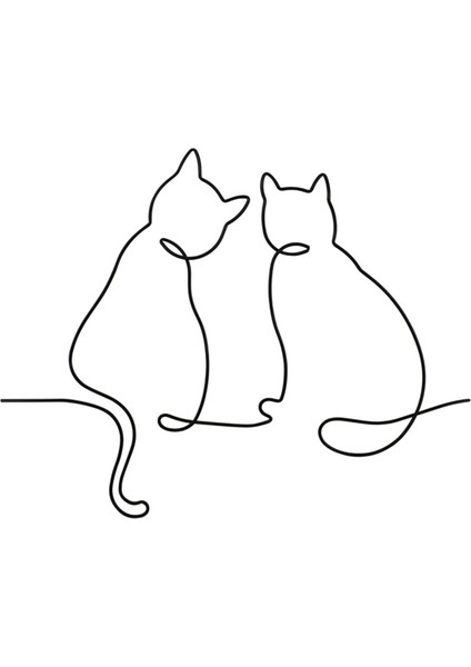 Metal Kedi Duvar Dekoru, Kedi Duvarı Sanatı, Metal Duvar Sanatı, Minimalist Oda ve Oturma Odası Duvar Dekoru (Yurt Dışından)