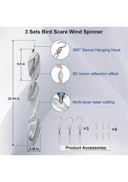 3 Adet Kuş Korkutucu Diskler Son Derece Yansıtıcı Çift Taraflı Kuş Yansıtıcılar Işıltılı Rüzgar Spinner Açık Metal Bahçe Dekor (Yurt Dışından) fırsatları