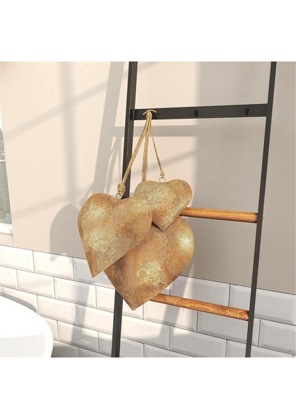 3D Metal Kalp Şeklindeki Dekoratif Çan, Asılı Halat Yaşlı Pirinç Metal Çan (Yurt Dışından) modelleri