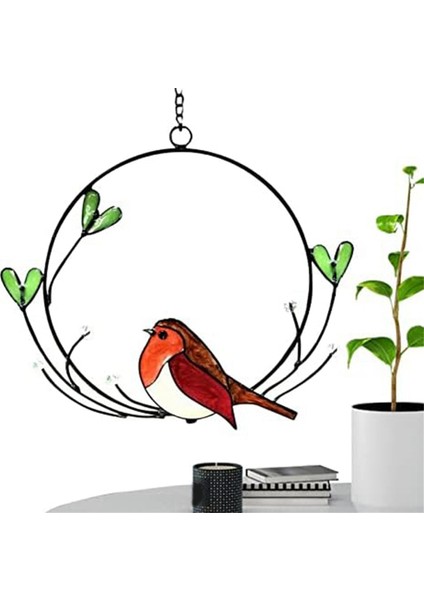 Pencere Asılı Yay Pencere Dekorasyonu Çok Renkli Kuş Suncatcher Asılı Dekorasyonlar Boyalı Pencere Dekorasyonları (Yurt Dışından) fiyatları