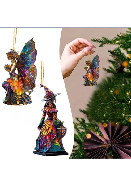 Renkli Peri Kolye Peri Peri Boyalı Stil Kolye Dikiz Ayna Kolye Araba Iç Kolye Si Noel -Ekorasyon (Yurt Dışından) modelleri