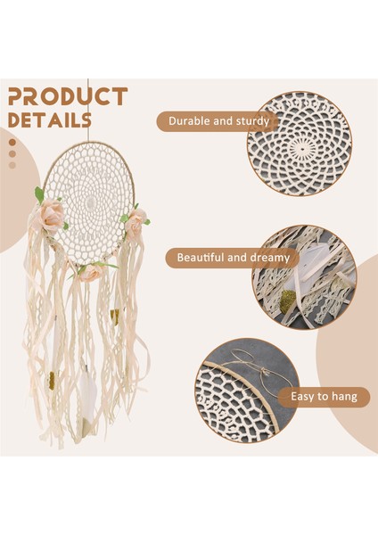 Dokuma Çiçek Tüyleri Dreamcatcher Boho Macrame Asma Rüya Yakalayıcı Diy Rüzgar Çanları Duvar Sanat Düğün Dekorasyonu (Yurt Dışından) indirimleri
