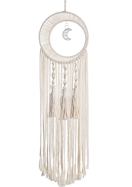 Macrame Moon Dream Catchers, Boho Moon Rüya Catcher Duvar Asma Dekor El Yapımı Ev Yatak Odası Dekorasyonu (Yurt Dışından)