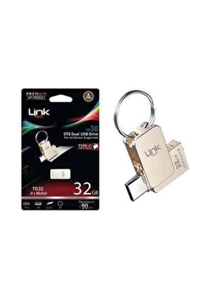 32GB Type-C Dual 3.0 USB Bellek Hızlı Veri Transferi 90MB/S Dayanıklı Metal Tasarım fırsatları
