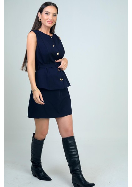 Kadın Kendinden Telalı Üst Astarlı Iki Parça Görünümlü Elbise modelleri