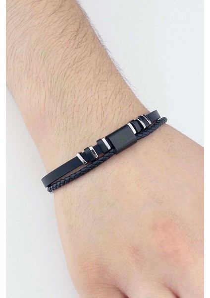 Erkek Bileklik 429, Deri Ve Paslanmaz Çelik indirimleri