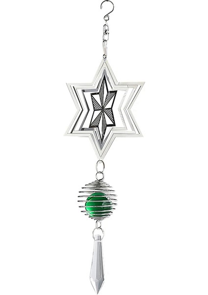 Kinetik Asılı Kar Tanesi Rüzgar Spinner Güneş Yakalayıcı 3D Spiral Kuyruk Kafesi Top Rüzgar Çanları Kristal Prizma Kolye (Yurt Dışından)