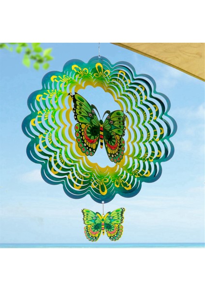 3D Rüzgar Spinner Spiral Için Bahçe Dekoru Döner Asılı Rüzgar Çanları Ev Açık Dekorasyon Yeşil (Yurt Dışından) modelleri