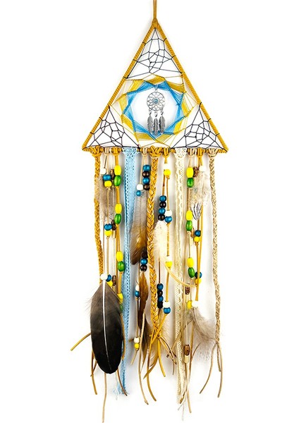 Dream Catcher, Tüy Boncuklu El Yapımı Dreamcatcher Turkuaz Kolye Rüya Catchers Boho Duvar Sanat Asma Dekor-A (Yurt Dışından)