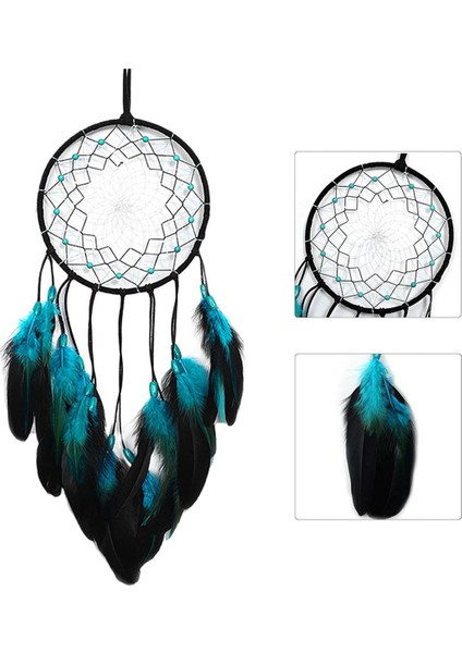 1pcs Dreamcatcher Tüylü Mavi Ağaç, El Yapımı Kızılderililer Duvar Asma Deco Için Geleneksel Dairesel Ağ (Yurt Dışından) fiyatları