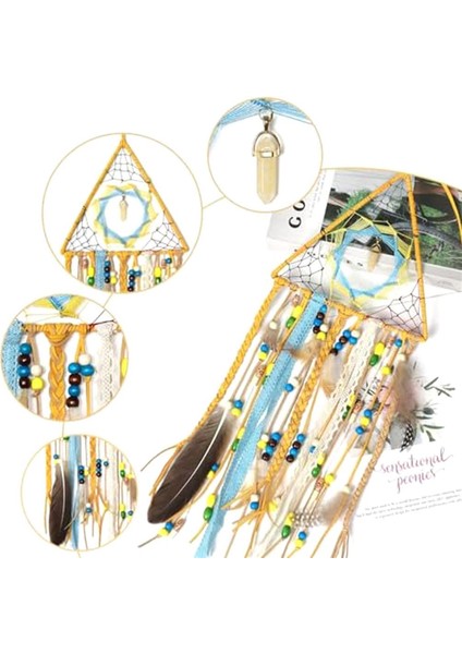 Dream Catcher, Tüy Boncuklu El Yapımı Dreamcatcher Turkuaz Kolye Rüya Catchers Boho Duvar Sanat Asma Dekor-C (Yurt Dışından) fırsatları
