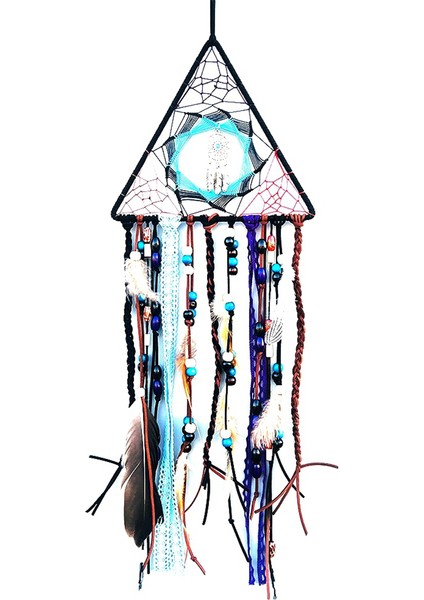 Dream Catcher, Tüy Boncuklu El Yapımı Dreamcatcher Turkuaz Kolye Rüya Catchers Boho Duvar Sanatı Asma Dekor-B (Yurt Dışından)