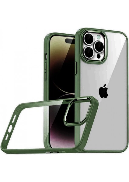 Apple iPhone 15 Pro Max Lensli Silikon - Yeşil