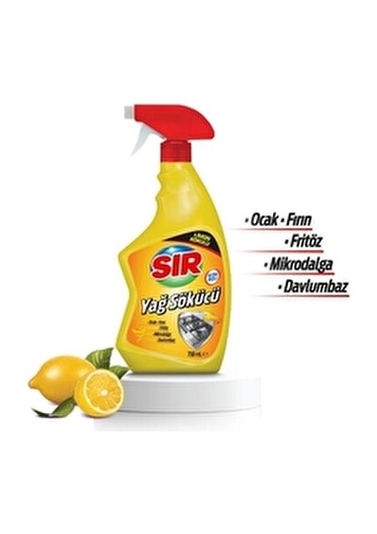 Limonlu Yağ Sökücü Ocak Fırın Fritöz İçin Güçlü Temizleyici 750 ml fiyatları