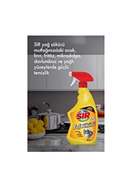 Limonlu Yağ Sökücü Ocak Fırın Fritöz İçin Güçlü Temizleyici 750 ml fırsatları