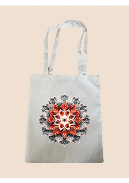 Yağlı Boya Deseni Baskılı Bez Çanta - Büyük Boy Kadın Omuz Çantası