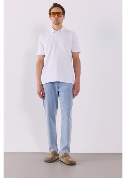 David Sky Blue Beli Lastikli Slim Fit Jogger Pantolon-Sky Blue