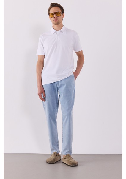 David Sky Blue Beli Lastikli Slim Fit Jogger Pantolon-Sky Blue fiyatları