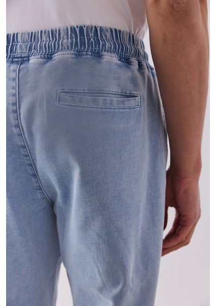 David Sky Blue Beli Lastikli Slim Fit Jogger Pantolon-Sky Blue fırsatları