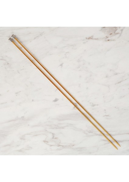 Loren Crafts 2,5 mm 35 cm Sarı Metal Örgü Şişi - L